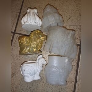 Lot Of 3 Planter Molds For Epoxy Resin Lion, Zebra & Octopus For Casting